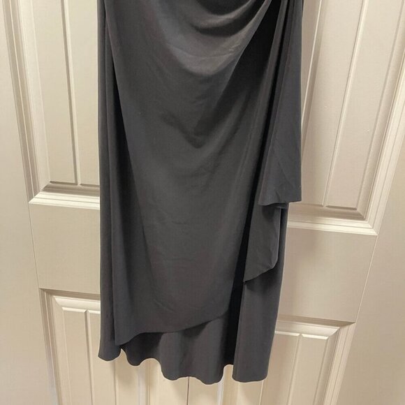 Vintage Draped V-neck Sleevless Dress Black – XS/S - Picture 6 of 11